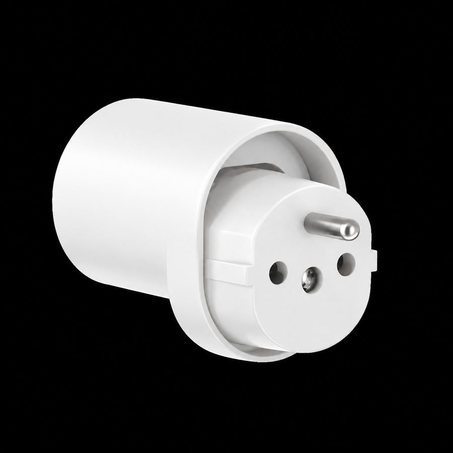 Adaptateur fixe D, prise de sécurité/CH, 3 pôles, T12, blanc