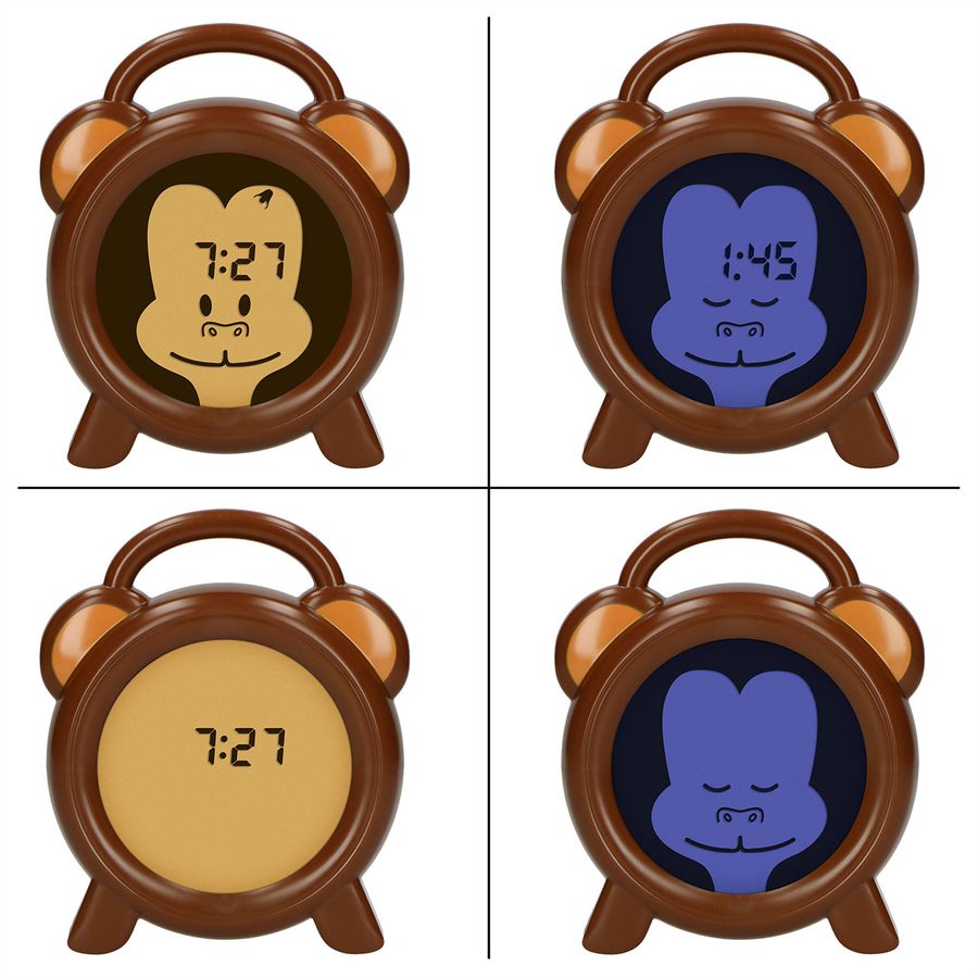 Alecto Baby entraîneur de sommeil veilleuse et réveil BC-100 singe, brun