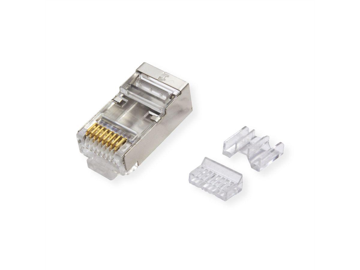 ROLINE Modular Plug geschirmt Cat.6A (Class EA), für Massiv-/Litzendraht, 10 St.