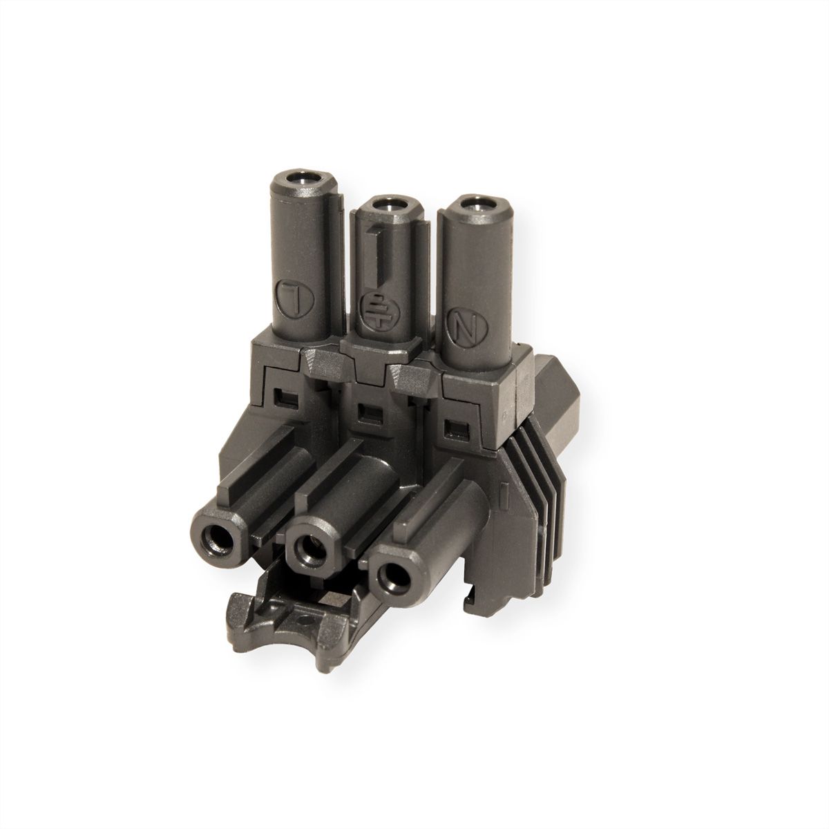 BACHMANN Bloc de distribution WIELAND GST18 1xIn/2xOut avec pattes de blocage, noir