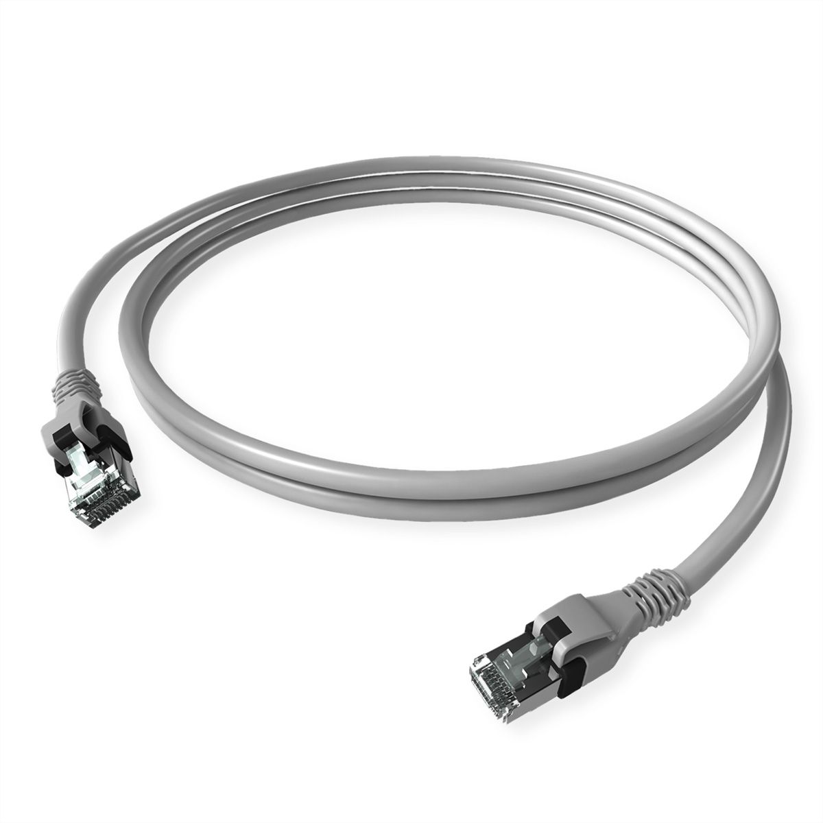 EasyLan DualBoot PushPull IP20 Patchkabel, Cat.6 (Class E), grau, 1 m