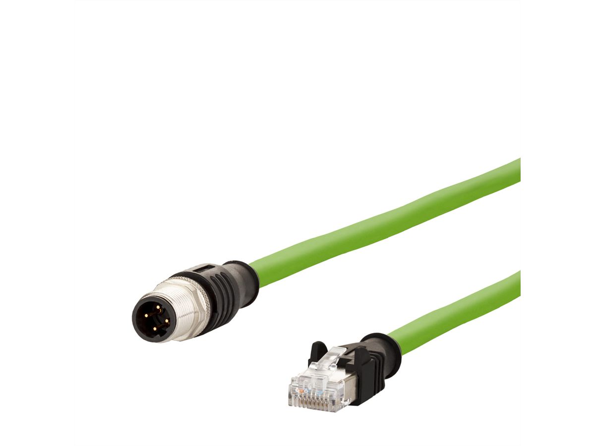 METZ CONNECT Verbindungsleitung M12 ST-RJ45 ST, 4-polig D-kodiert RJ45, 5 m