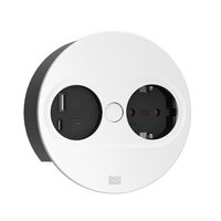 BACHMANN TWIST 2 1xCEE7/3 1xUSB A/C 22W 2,0m AEH RAL9010 30GE rond, Contact de protection GST18 mâle
