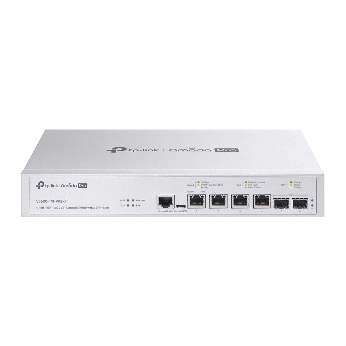 TP-Link Campus Switch S5500-4XHPP2XF, 4x10G PoE++ 2xSFP+ Managed Switch