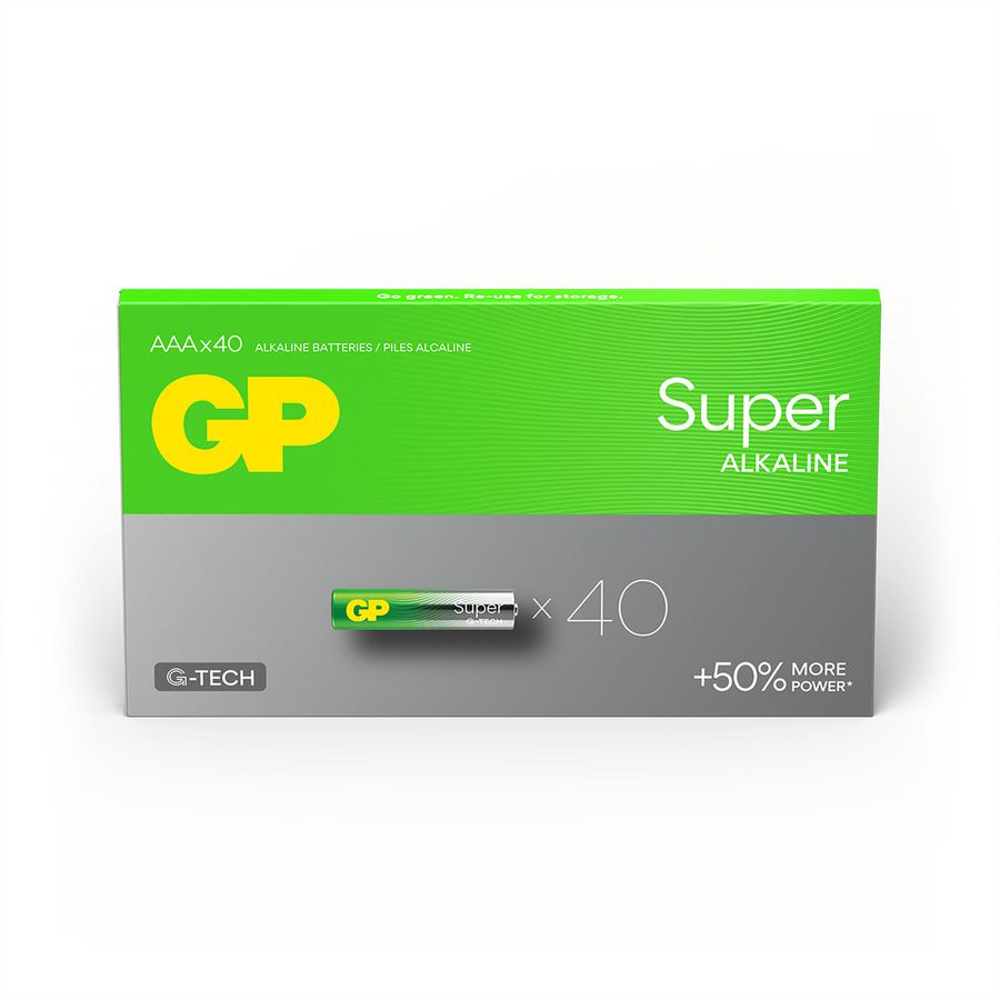 GP Batteries Super Alkaline LR03,40x AAA Mignon, Mail-Order Flat packed