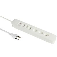 Schönenberger Prise multiple Principio, 3xH/3xV,6x T13, 2.0m,interrupteur, blanc