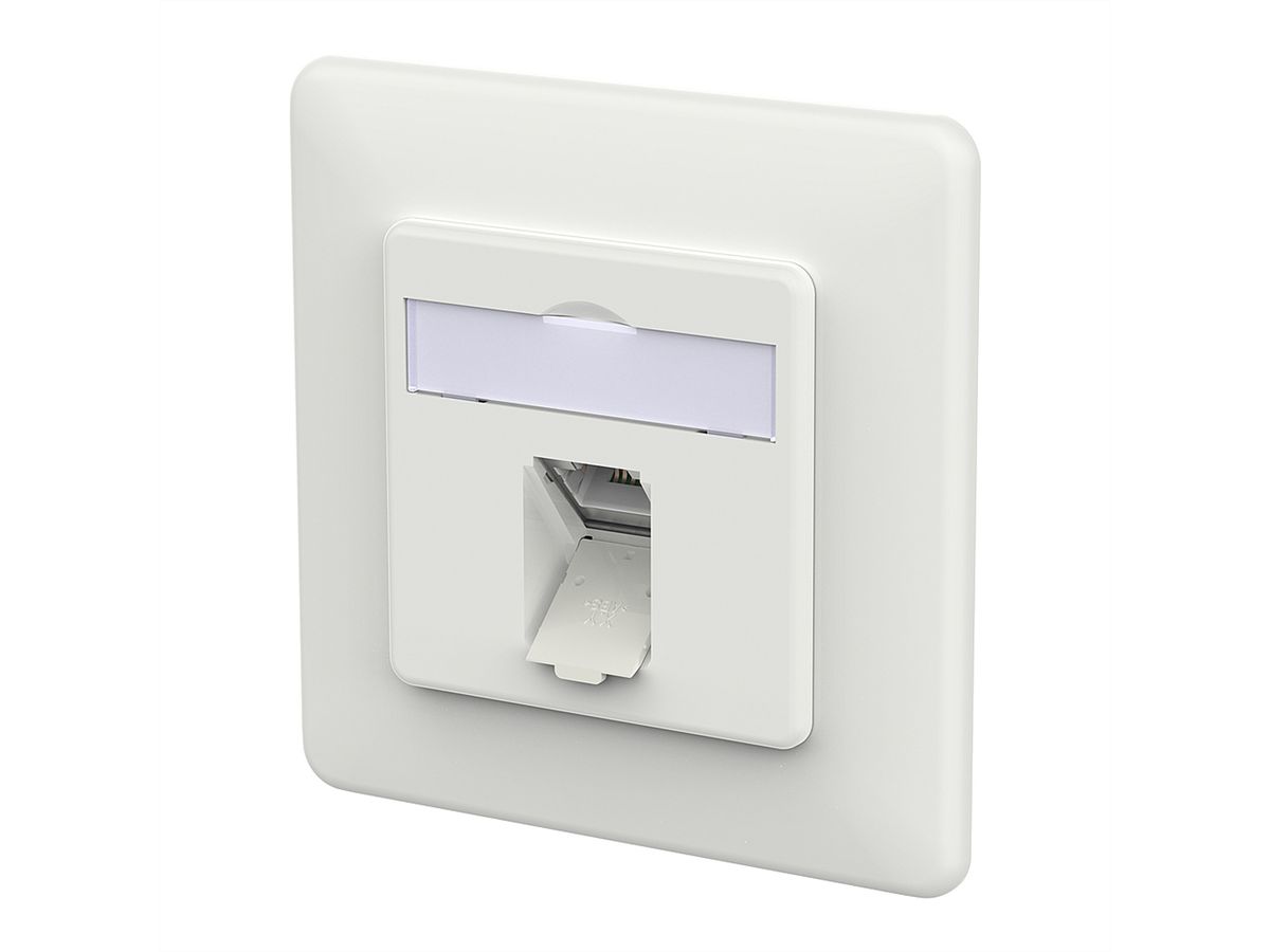 METZ CONNECT E-DAT C6A LSA++ Prise, 1 port, encastré (UP), blanc signalisation brillant