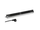 BACHMANN Steckdosenleiste 19" 1HE 12x C13 Buchse, Schutzkontakt-Stecker