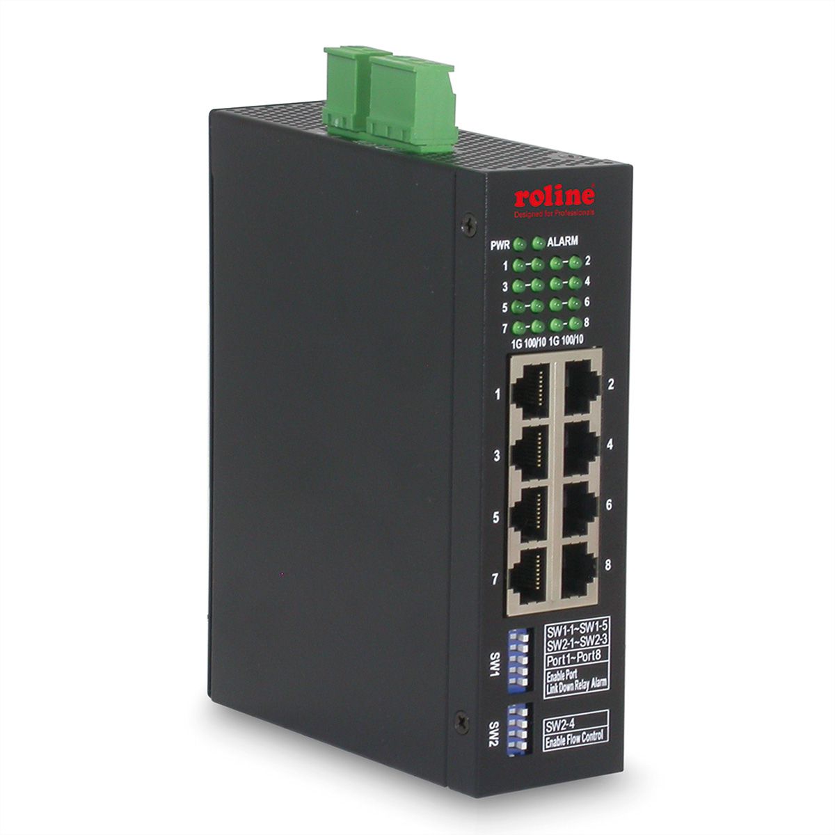 ROLINE Industrial Gigabit Ethernet Switch, 8 Ports, Web Managed