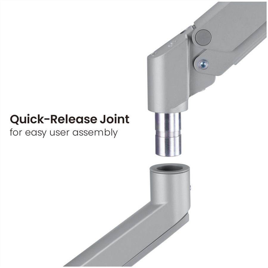 ROLINE Support double LCD, vérin à gaz, 5 articulations, fixation sur bureau, 17-23", jusqu'à 2x 9 kg, argent