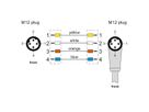 METZ CONNECT Verbindungsleitung M12 ST-M12 ST, 4-pol D-kodiert, gewinkelt-gerade, 10 m