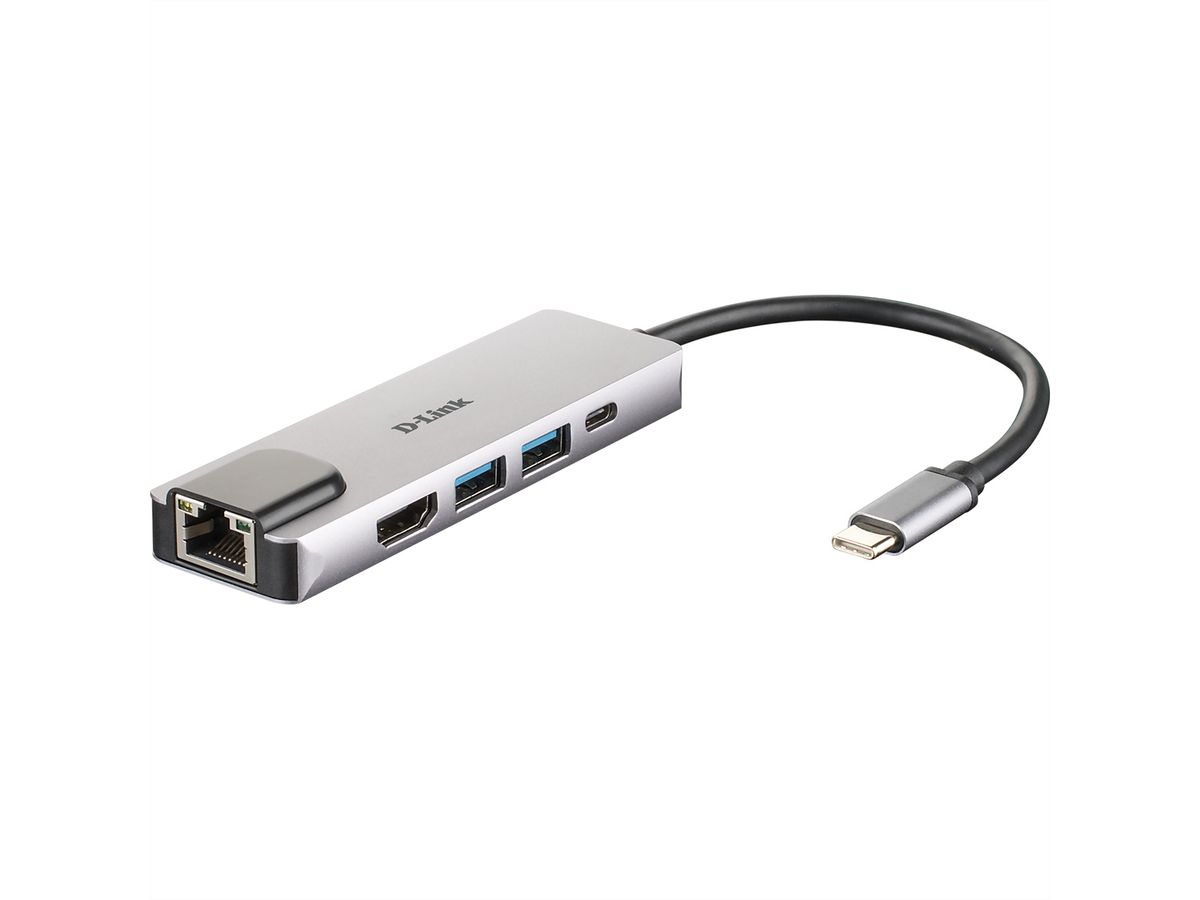 D-LINK DUB-M520 Hub USB‑C 5‑en‑1 avec HDMI/Ethernet et alimentation