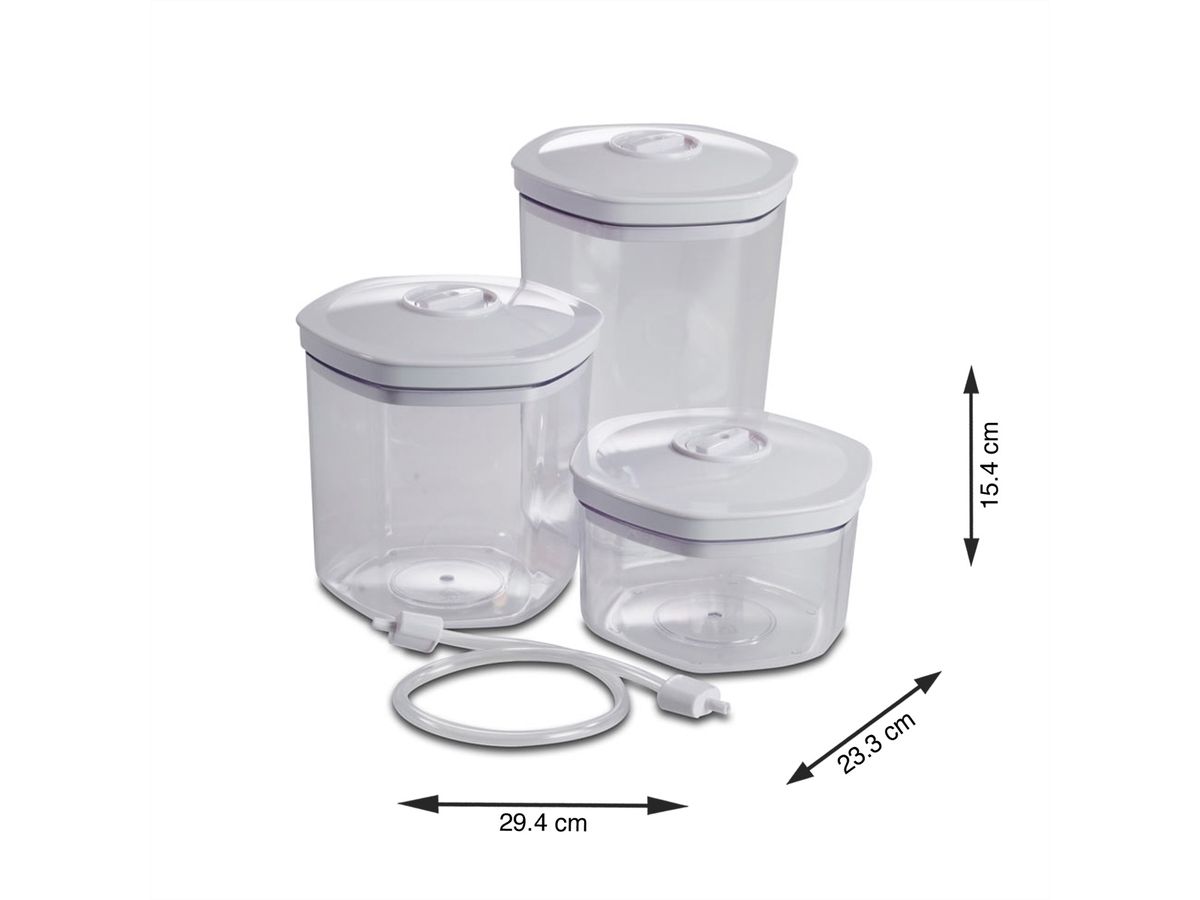 Solis Récipient de mise sous vide, hexagonal, 700 / 1400 / 2000 ml