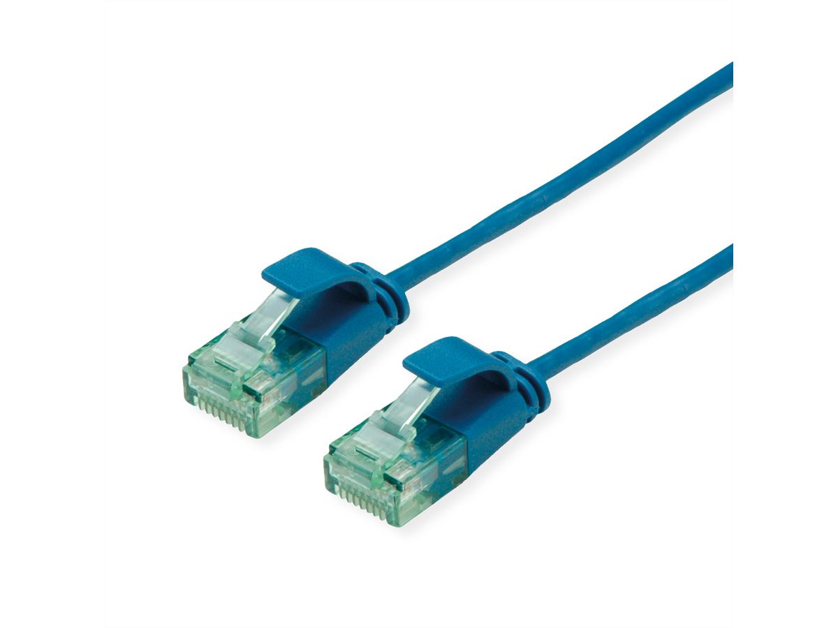 ROLINE RM Cordon Data Center UTP Cat.6A (Classe EA), slim, bleu, 2 m