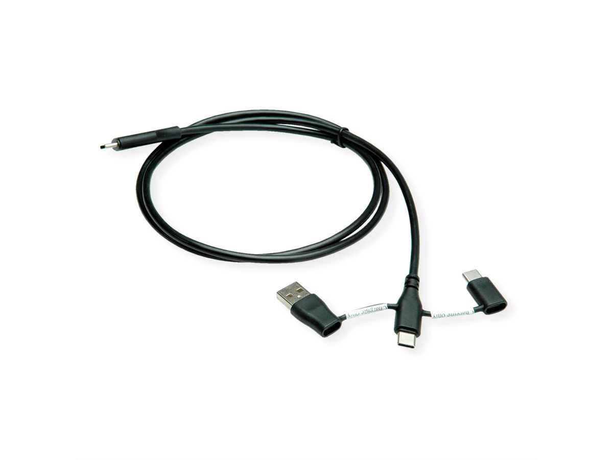 ROLINE Câble USB 2.0 type C, M/M, avec protecteur de données USB, type A+c, 1 m