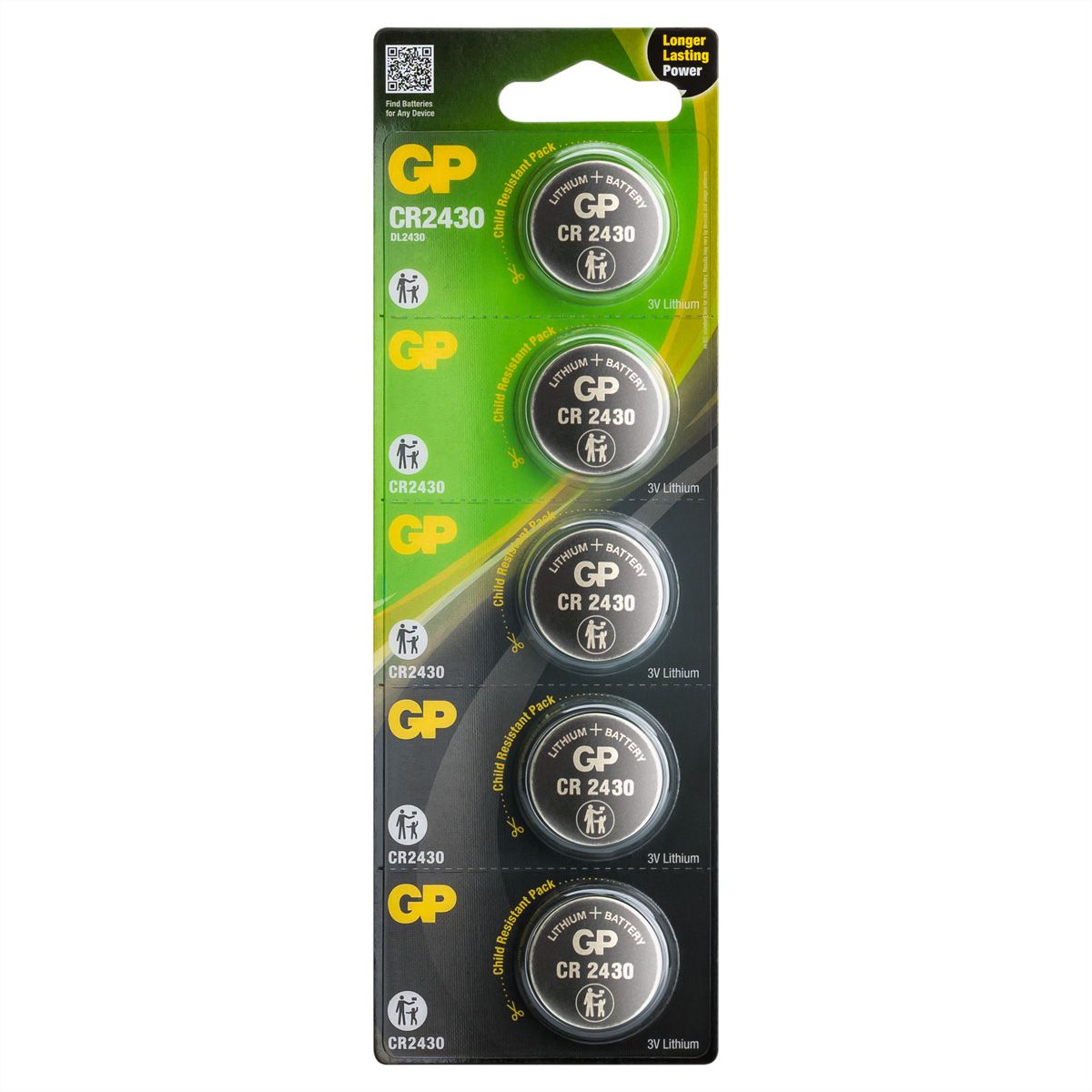 GP Batteries Lithium CR2430 5x 3V Knopfzelle