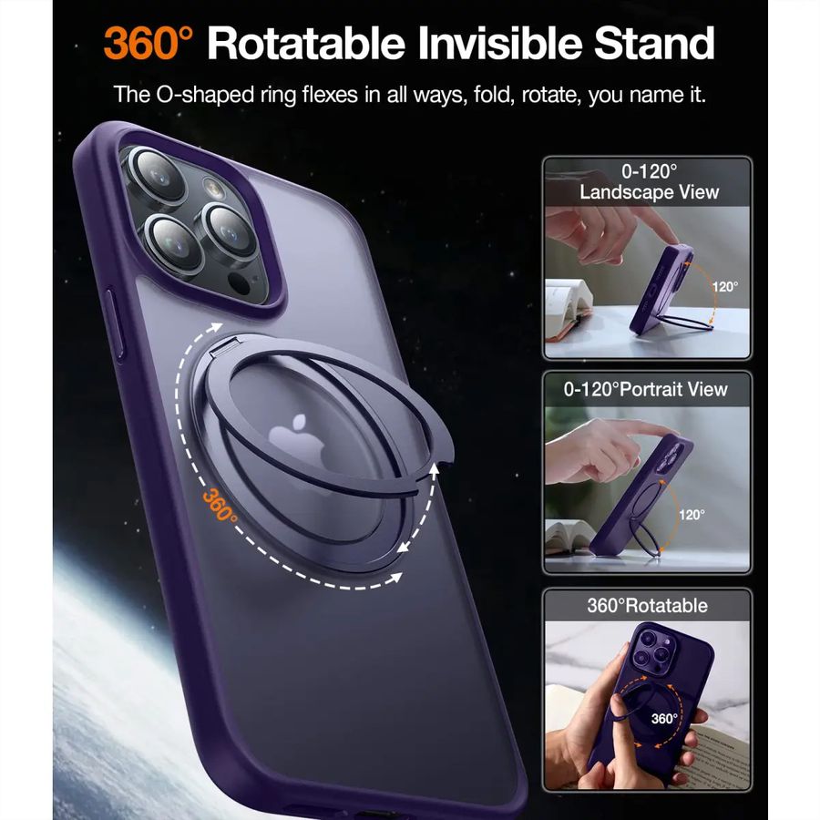 Torras UPRO Ostand Pro Case, iPhone 14 Pro, MagSafe, violet