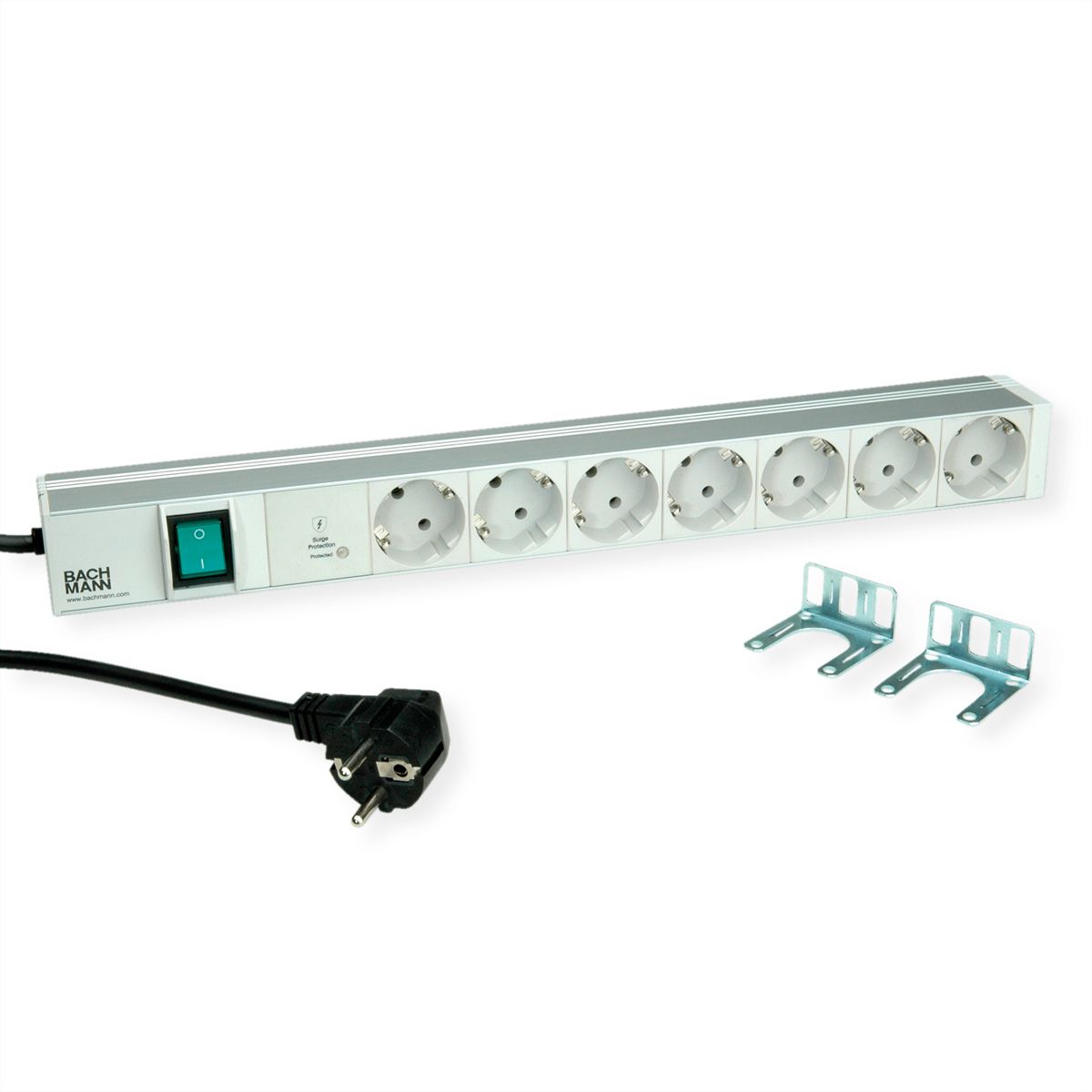 BACHMANN 19" 1UH 7xCEE7/3 1xSPD-Plus 1xcommutateur 2,0m CEE7/7