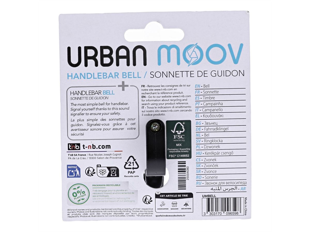 T'nB Urban Moov Fahrrad/Roller-Klingel, Schwarz