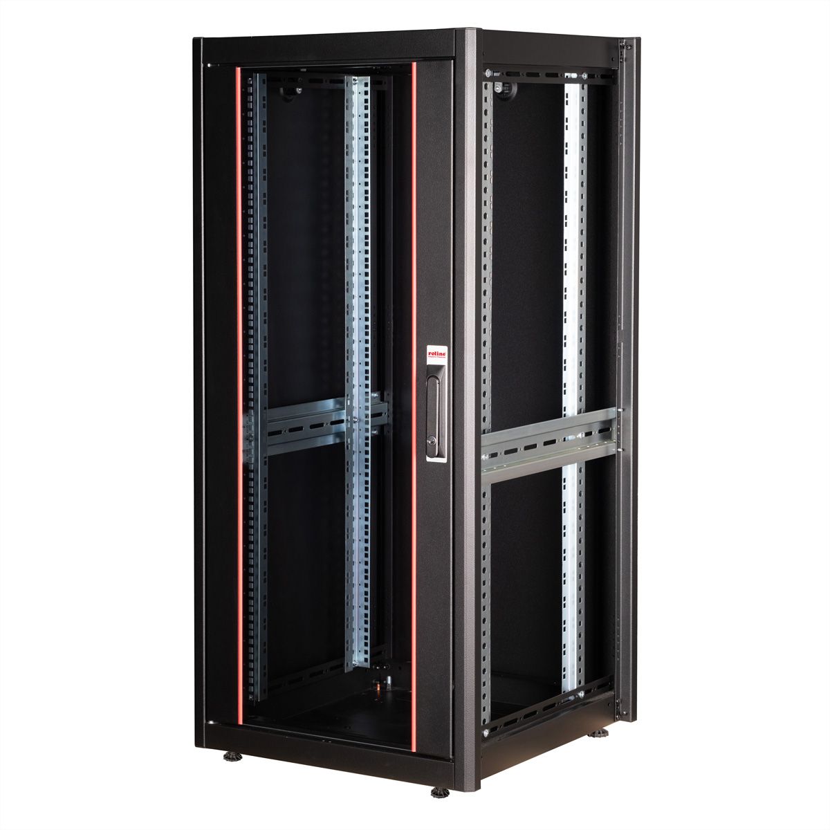 ROLINE 19-Zoll Netzwerkschrank Basic 26 HE, 600x800 BxT Glastür schwarz