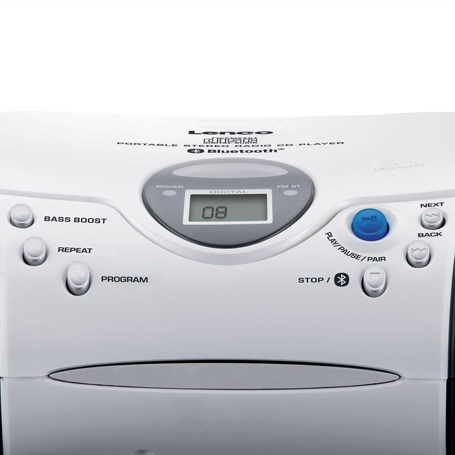 Lenco Boombox SCD-24BT WHBK, suisse