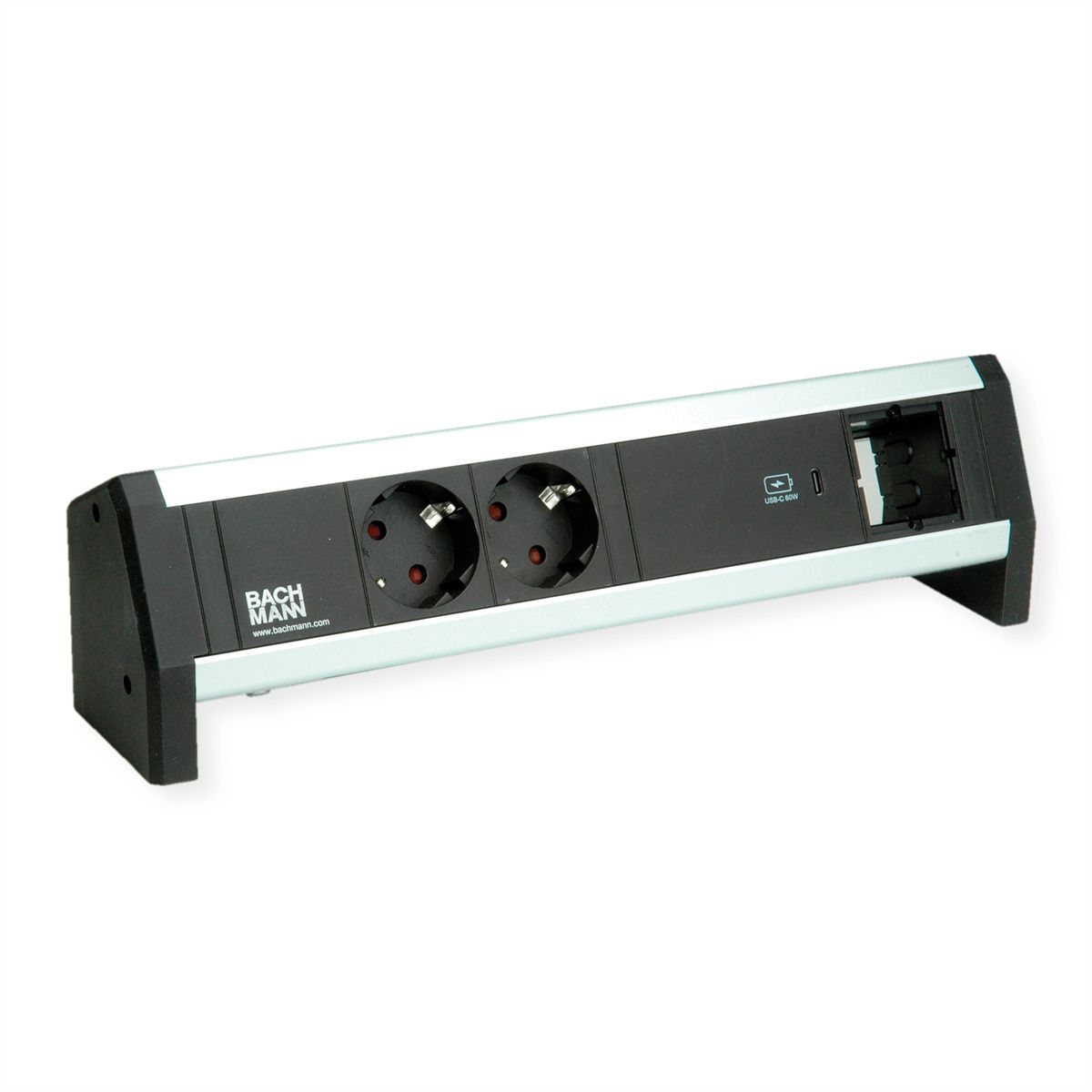 BACHMANN DESK 2xSchutzkontakt USB C, USB Charger 60W 1xABD GST18