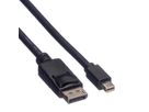 ROLINE GREEN DisplayPort Kabel, DP ST - Mini DP ST, TPE, schwarz, 5 m
