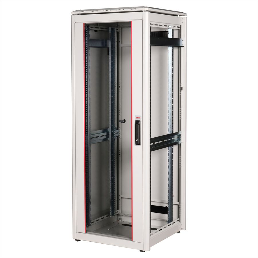 ROLINE 19-Zoll Netzwerkschrank Pro 32 HE, 600x600 BxT Glastür grau