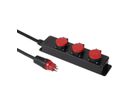 Multiprise en plastique 3xT25 IP55  , avec câble de 3 m H07RN-F 5G2,5 mm2  , noir