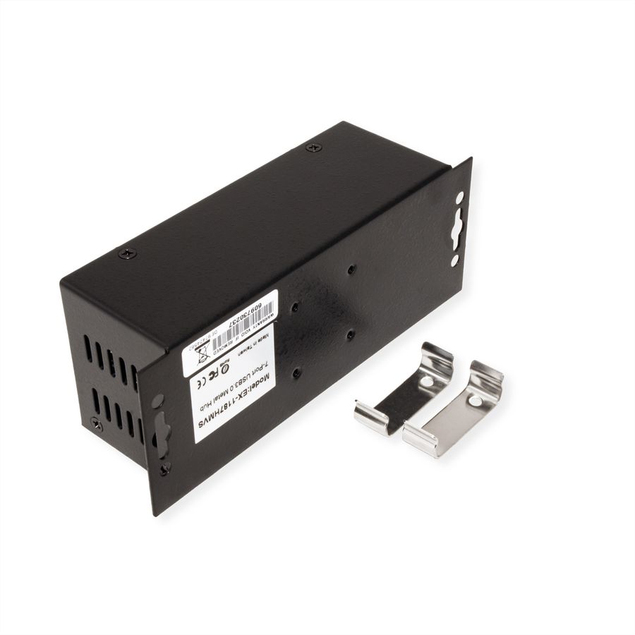 EX-1187HMVS hub USB 3.2 Gen1 à 7 ports, kit rail DIN