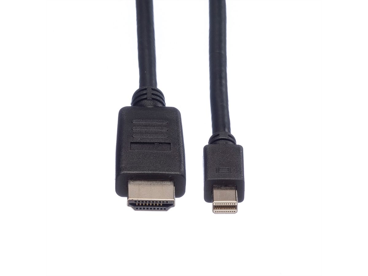 ROLINE Câble Mini DisplayPort, Mini DP - HDTV, M/M, noir, 2 m