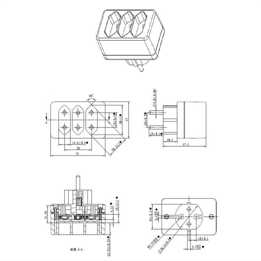 BACHMANN Multistecker 3xEuro, weiß 3x2,5A/230V
