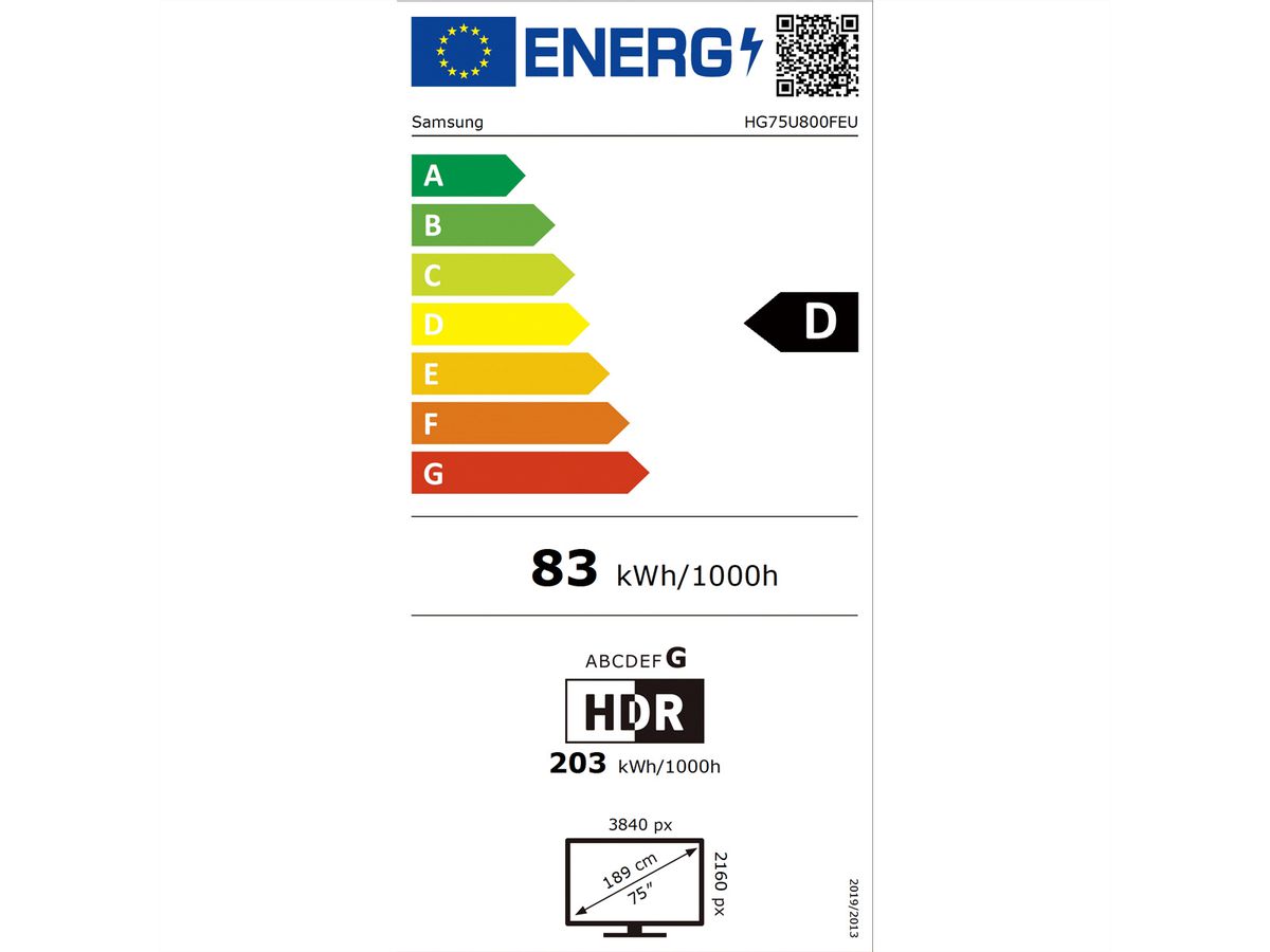 Samsung Hotel TV HG75U800, 75", schwarz