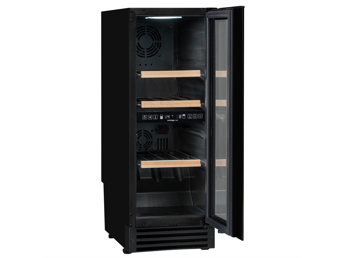 Avintage Weinkühlschrank AVU27TDZB1, Einbau, 2 Zonen, 25 Flaschen, schwarz