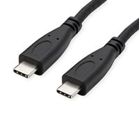 ROLINE Câble USB 3.2 Gen 2, avec PD, C-C, M/M, 4K UHD-1, 10Gbit/s, Emark, 100W, noir, 0,5 m