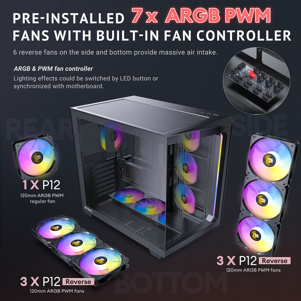 ANTEC Constellation C5 ARGB Boîtier PC Midi Tower ATX, noir