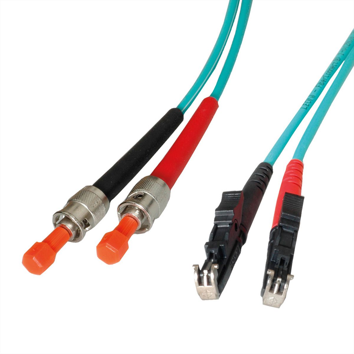 LEONI LWL-Kabel duplex 50/125µm OM3, R&M E2000 / Euromicron ST, 2 m