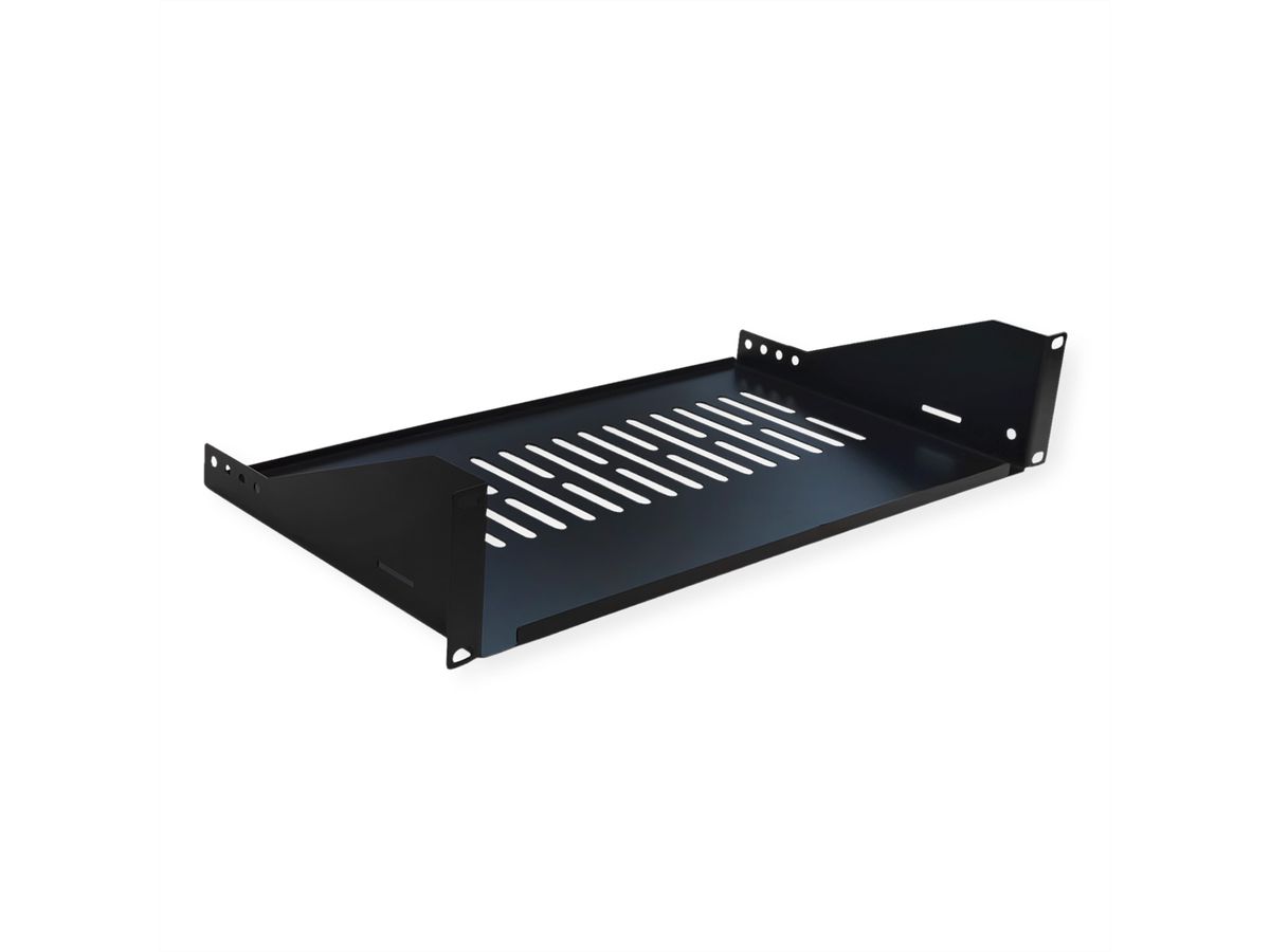 VALUE Etagère 19", 2U, 250 mm, max. 15kg, forme en U, noir