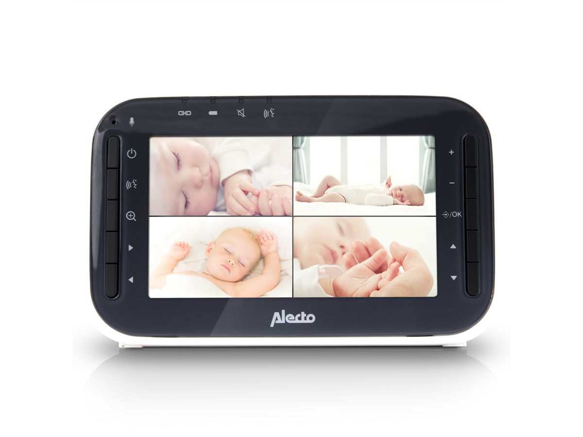 Alecto Babyphone DVM-200 Blanc-gris, écran 4.3 pouces , blanc, batterie, DECT, 50m/300m