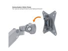 ROLINE Support double LCD, vérin à gaz, 5 articulations, fixation sur bureau, 17-23", jusqu'à 2x 9 kg, argent