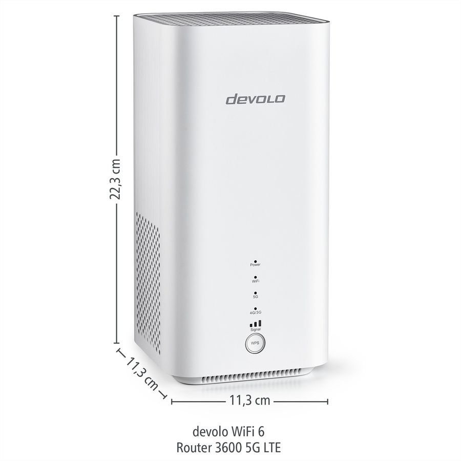 Devolo Router WiFi 6 5G, 3600 Mbit/s, 1x RJ45&RJ11, 1x Nano Sim