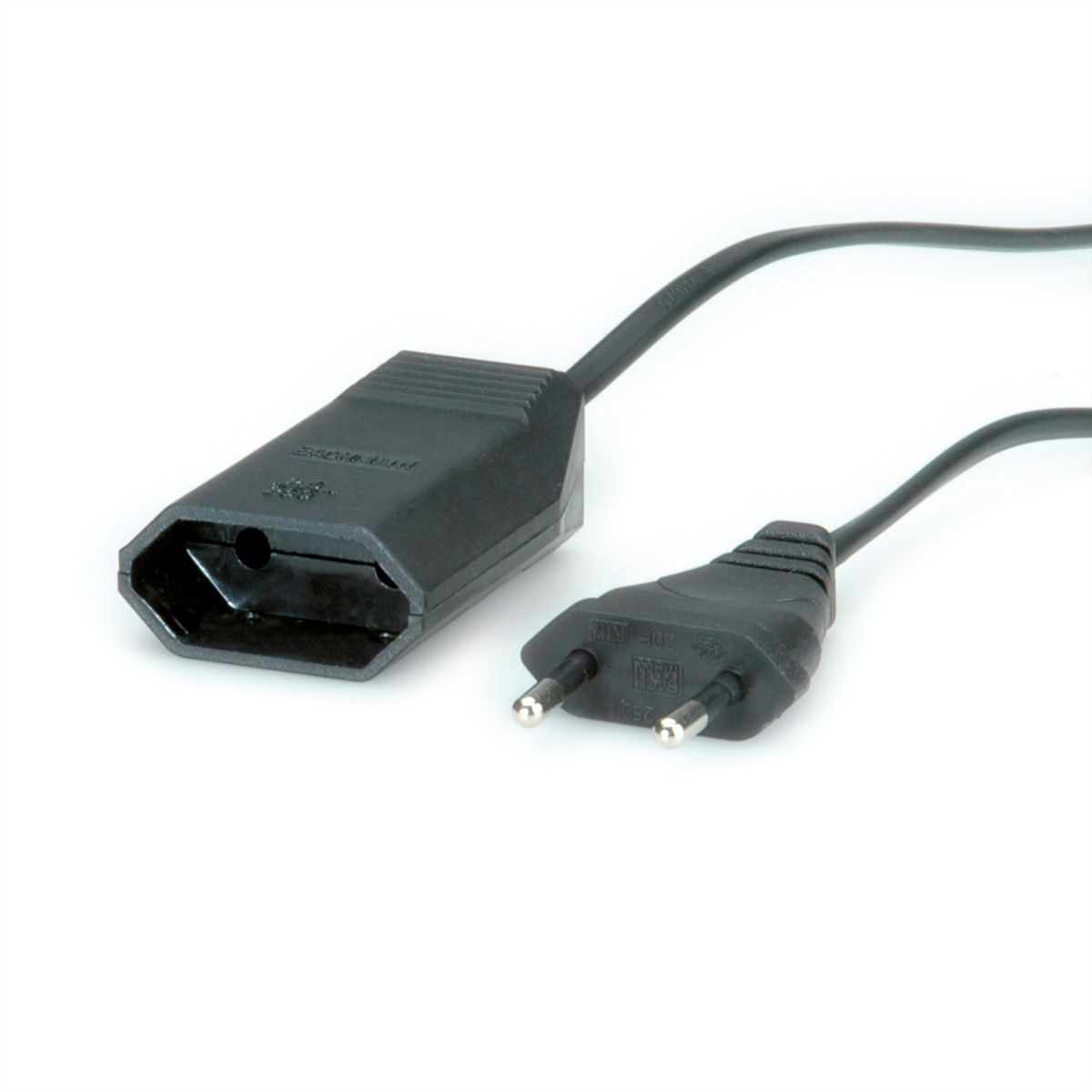 BACHMANN Euro-Verlängerung 230V/2,5A, schwarz, 2 m