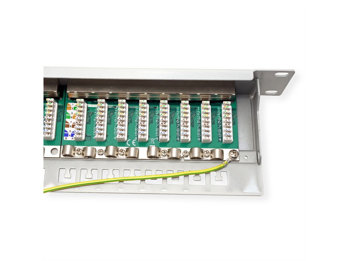 VALUE Cat.6A (Class EA) 19-Zoll-Patchpanel, 24 P, geschirmt, grau