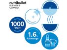 Nutribullet Nährstoffextraktor Blender Combo 1000W, schwarz, 10-teilig