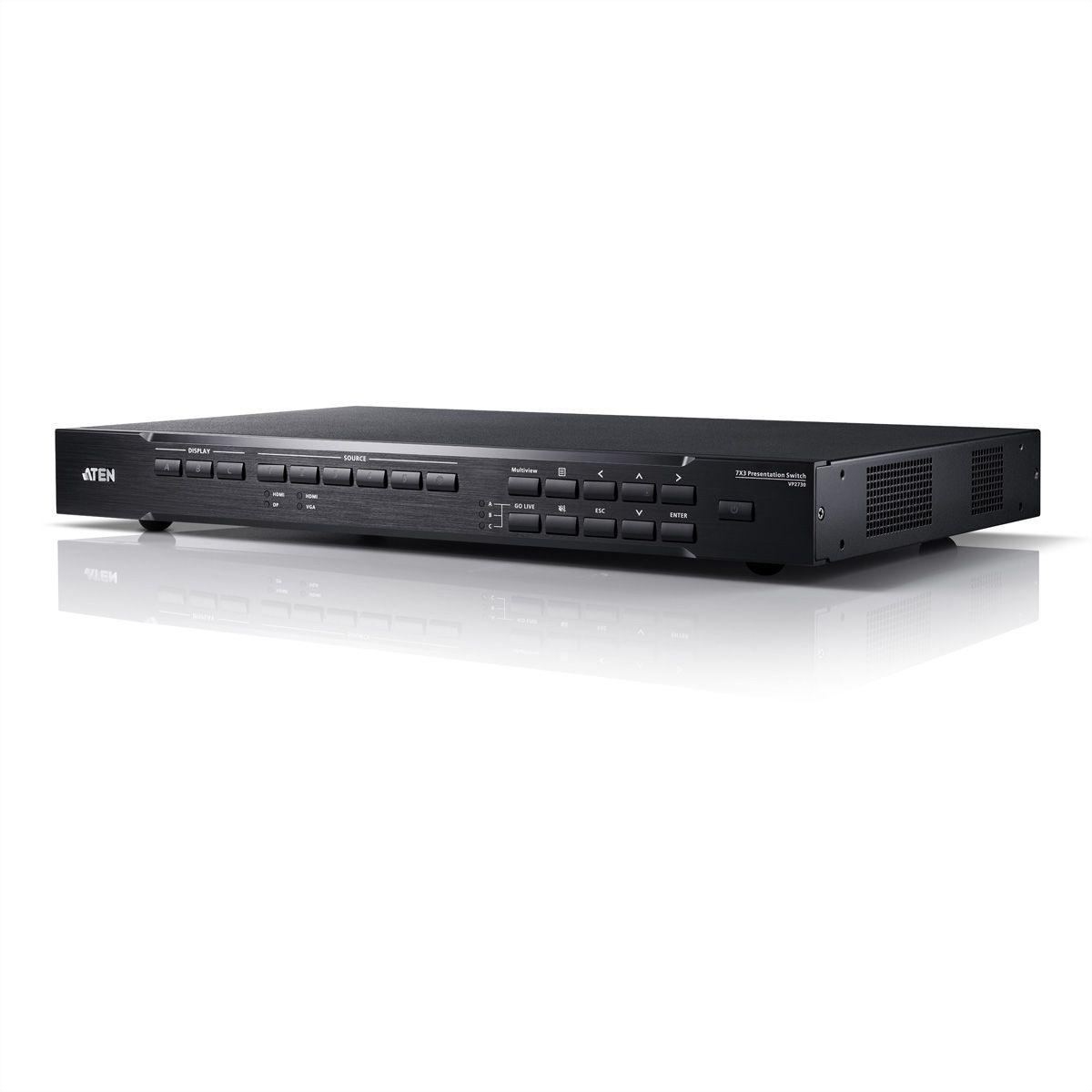 ATEN VP2730 7 x 3 Seamless Präsentation Matrix Switch mit Scaler, Streaming, Audio Mixer und HDBaseT