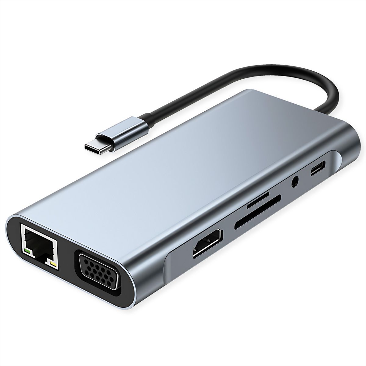 VALUE USB Typ C Docking Station, HDMI 4K60, 1x Gigabit Ethernet, 2x USB A + Typ C PD, 1x SD/microSD, 1x Audio