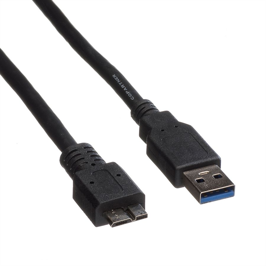 ROLINE USB 3.2 Gen 1 Kabel, A ST - Micro B ST, schwarz, 3 m