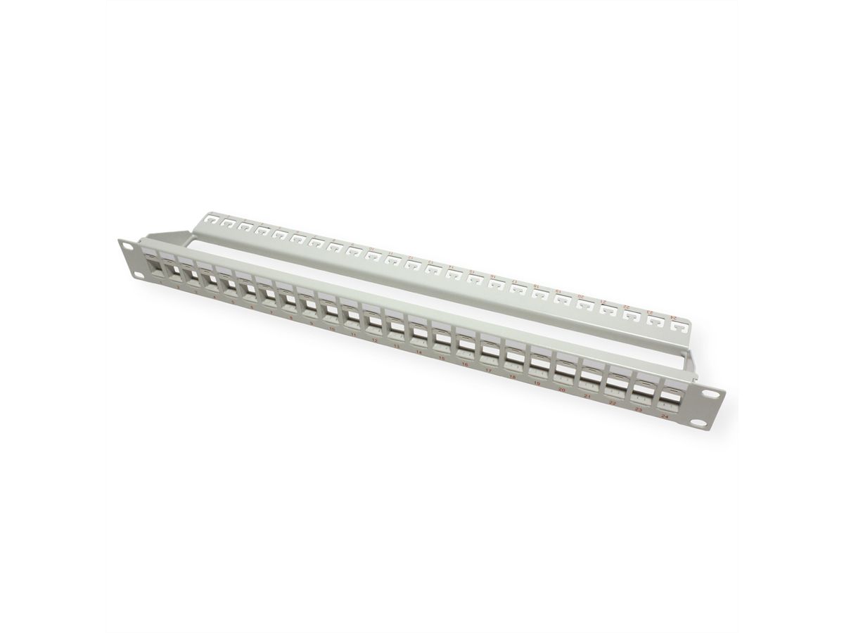 ROLINE 19-Zoll-Keystone-Modulträger, 24P., ungeschirmt, grau