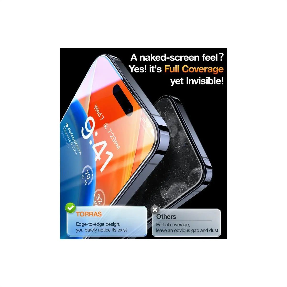 Torras Displayschutz Install Master, iPhone 15, transparent
