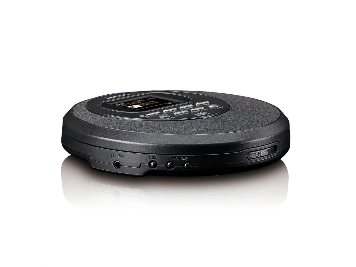 Lenco CD/MP3 Player CD-500BK schwarz , Discman mit DAB, BT und farbigem TFT